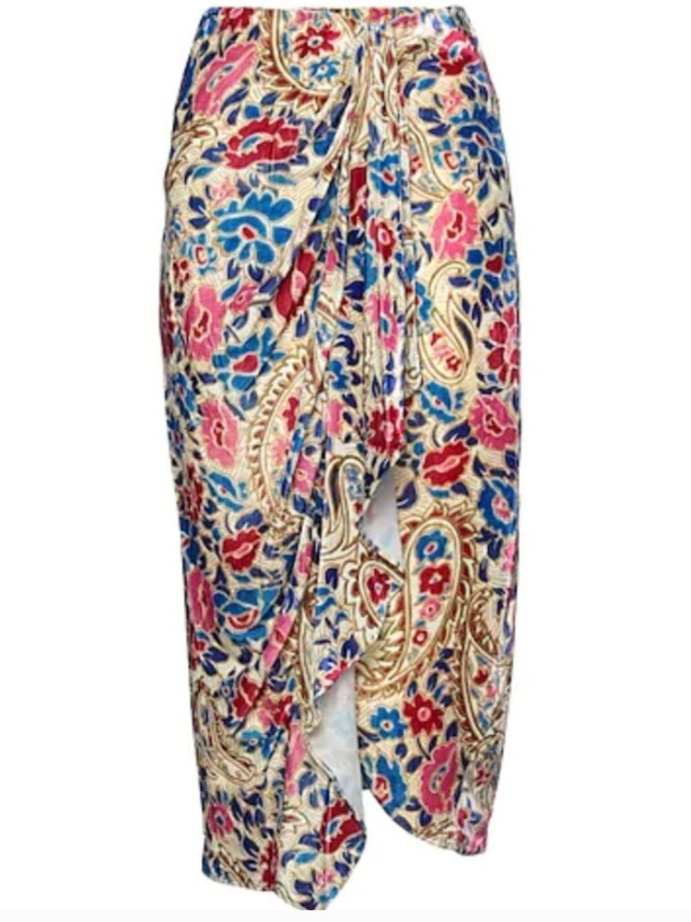 Isabel Marant Breena Floral Paisley Midi Skirt Silk Blend Size 36 FR | 4 US - Picture 2 of 15